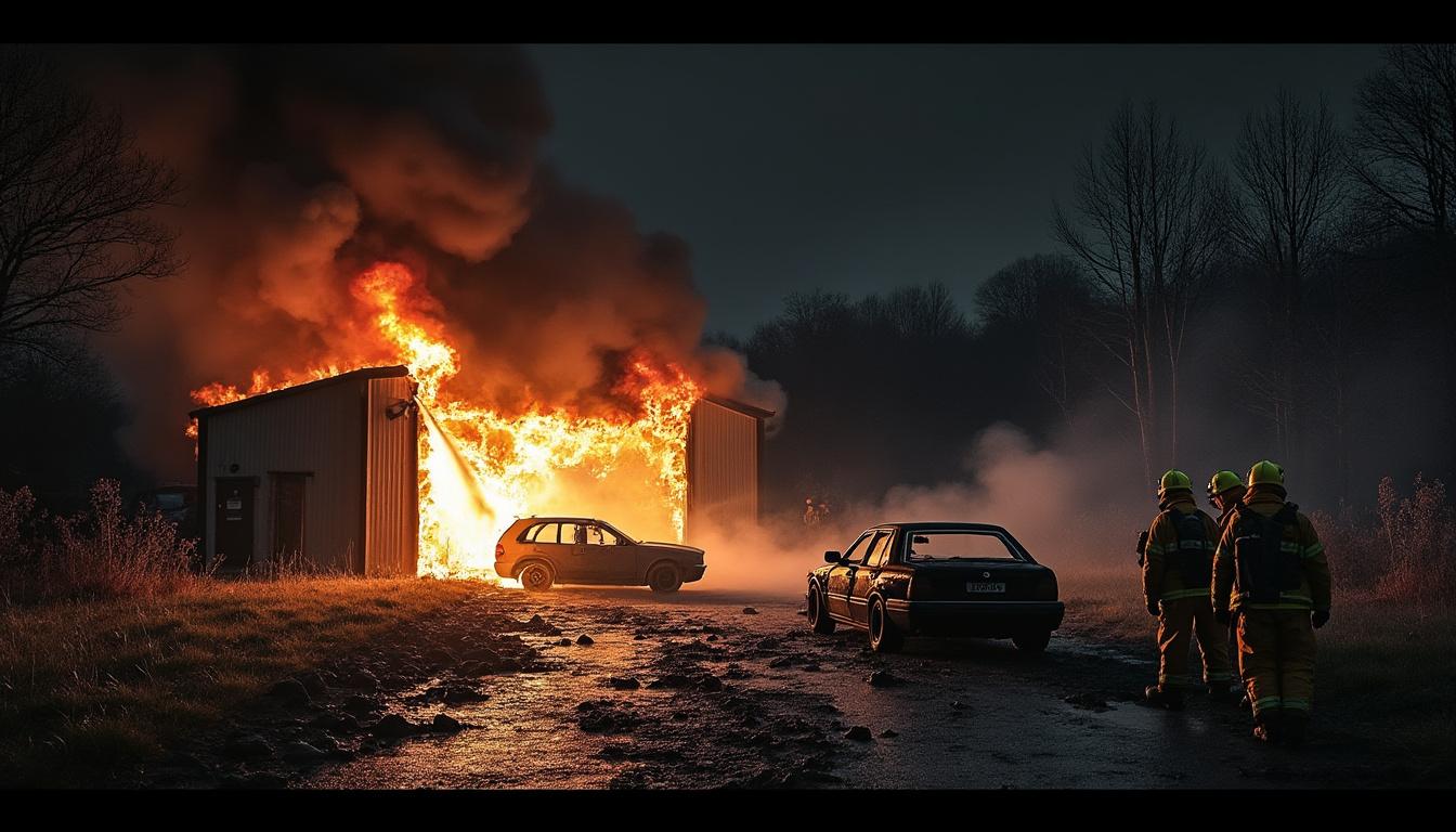 un incendie nocturne a détruit cinq véhicules dans un garage en loire-atlantique, causant d'importants dégâts. retour sur cet événement dramatique.