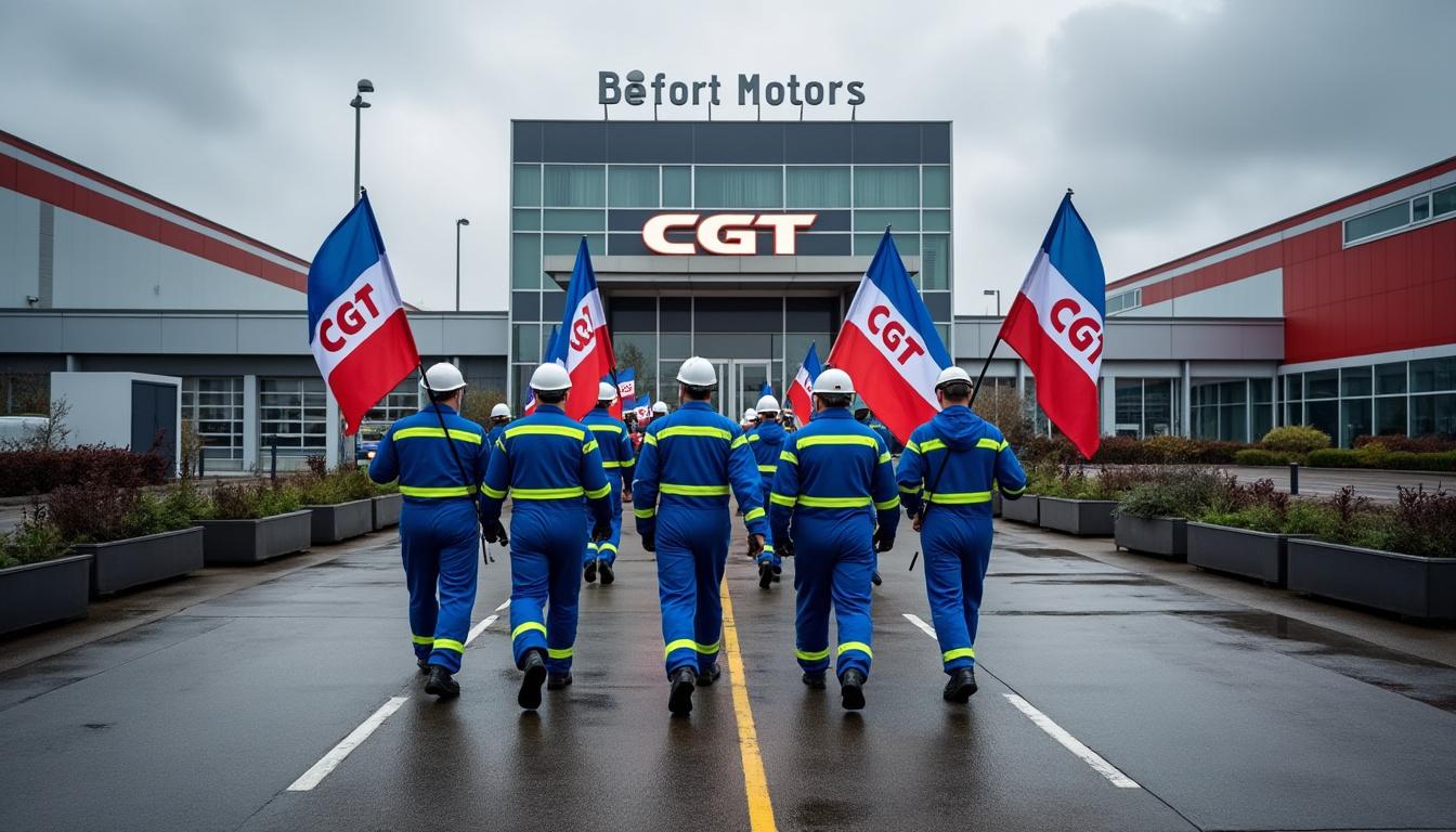 la cgt se mobilise fortement contre la menace qui pèse sur des milliers d'emplois dans la filière automobile au sein de l'aire urbaine, appelant à la solidarité et à l'action pour préserver les emplois et l'industrie locale.