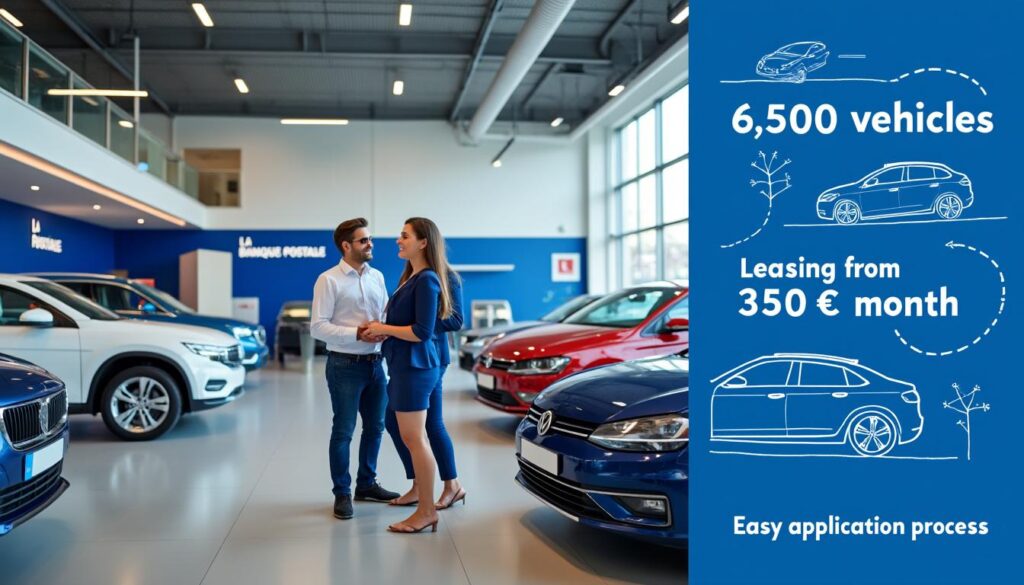 la banque postale lance un service de leasing auto offrant 6 500 véhicules à partir de 350 € par mois, une solution flexible et accessible pour votre mobilité.