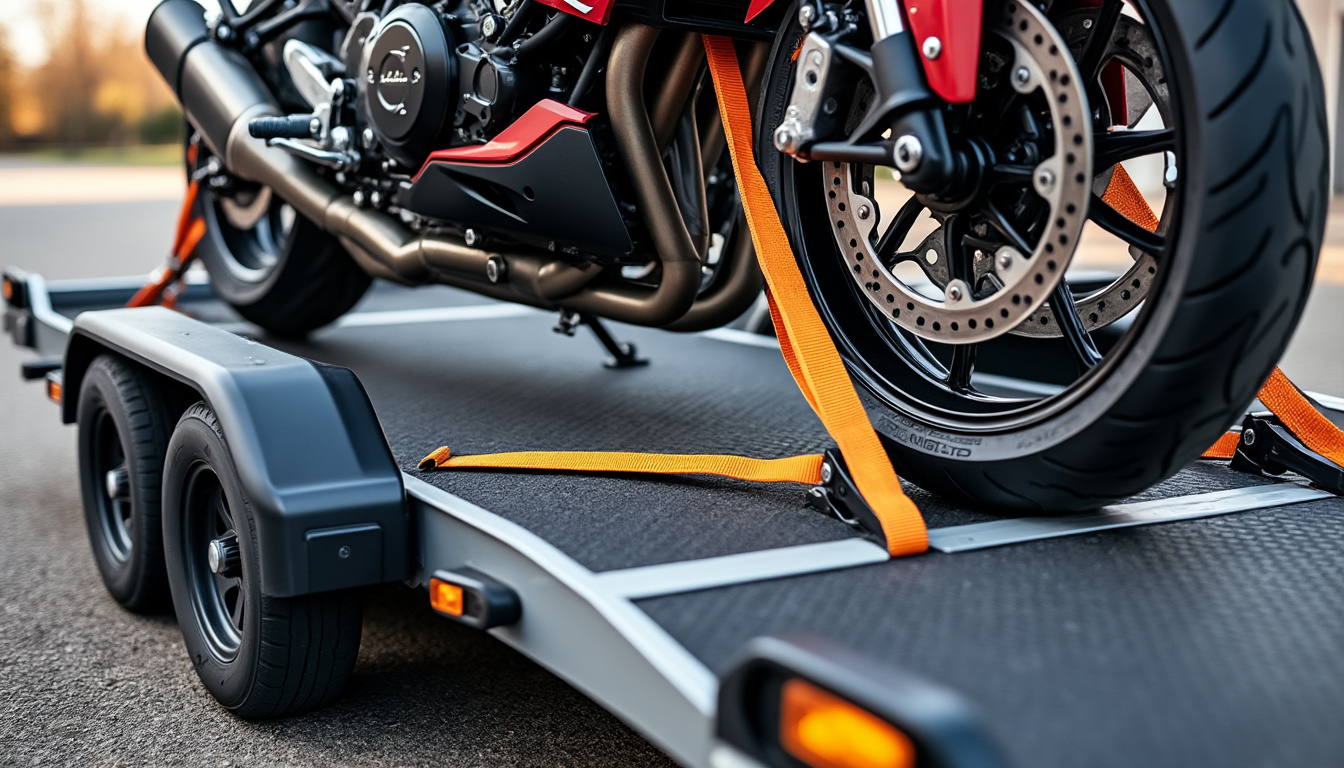 découvrez nos conseils pratiques pour assurer un sanglage moto efficace sur remorque, garantissant la sécurité et la stabilité de votre moto lors du transport.