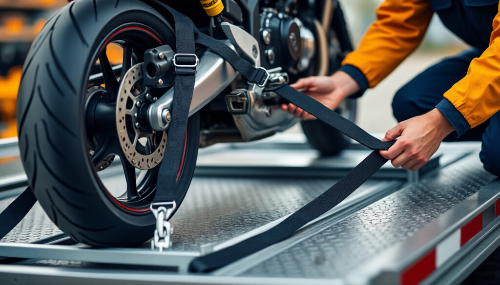 découvrez les meilleures méthodes pour fixer votre moto sur une remorque en toute sécurité et éviter tout risque lors du transport.