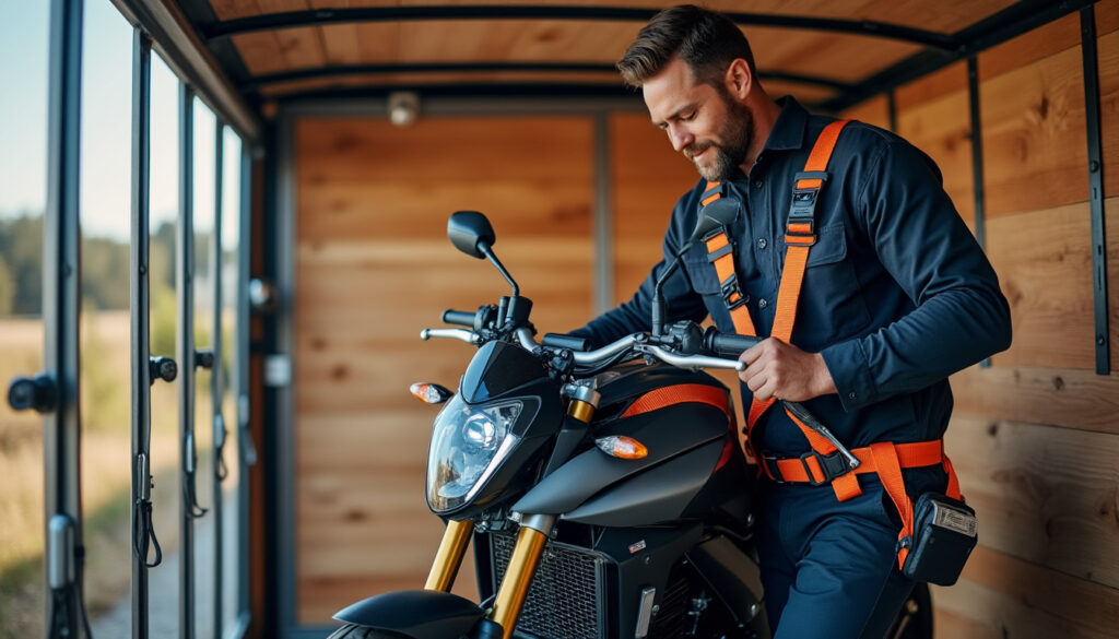découvrez nos conseils pour choisir la meilleure fixation pour moto dans une remorque, garantissant sécurité et stabilité lors du transport de votre véhicule.