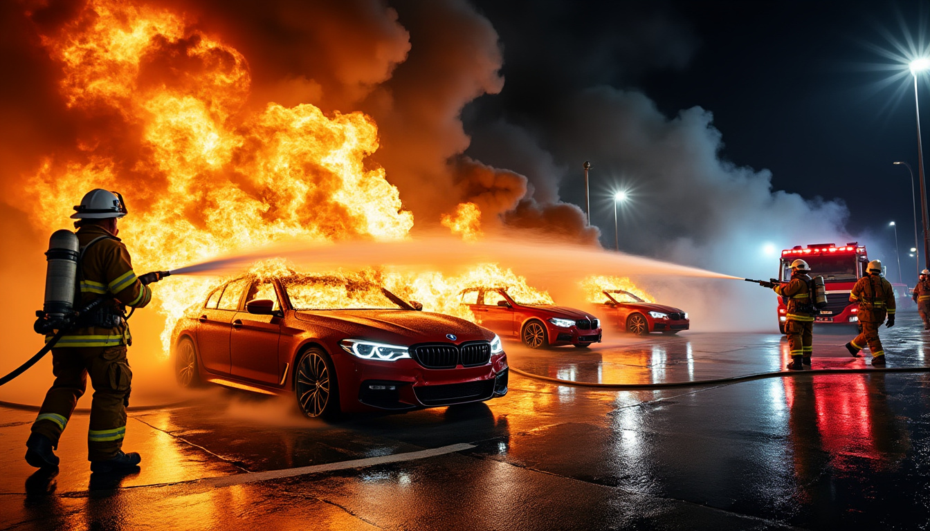 un incendie spectaculaire s'est déclaré dans une concession automobile en périphérie de toulouse, incendiant plusieurs véhicules. retrouvez les détails de cet événement impressionnant.