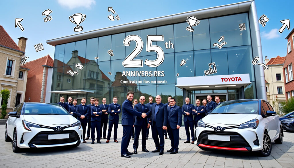 toyota célèbre 25 ans de succès à valenciennes, renforçant son leadership dans la région du nord grâce à son engagement en innovation et satisfaction client.