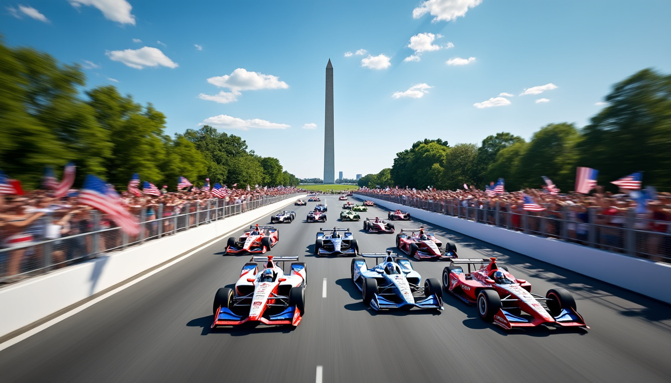 découvrez comment donald trump, animé par sa passion, inaugure un grand prix automobile unique dans les rues de washington, à bord d'une limousine spectaculaire.